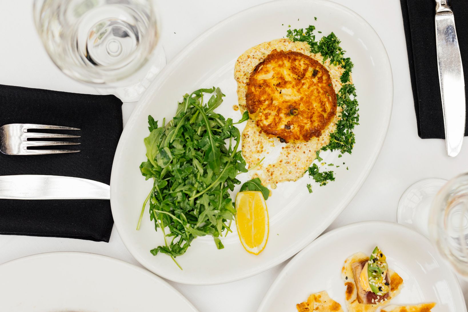overhead angle of delicious Bacio Food